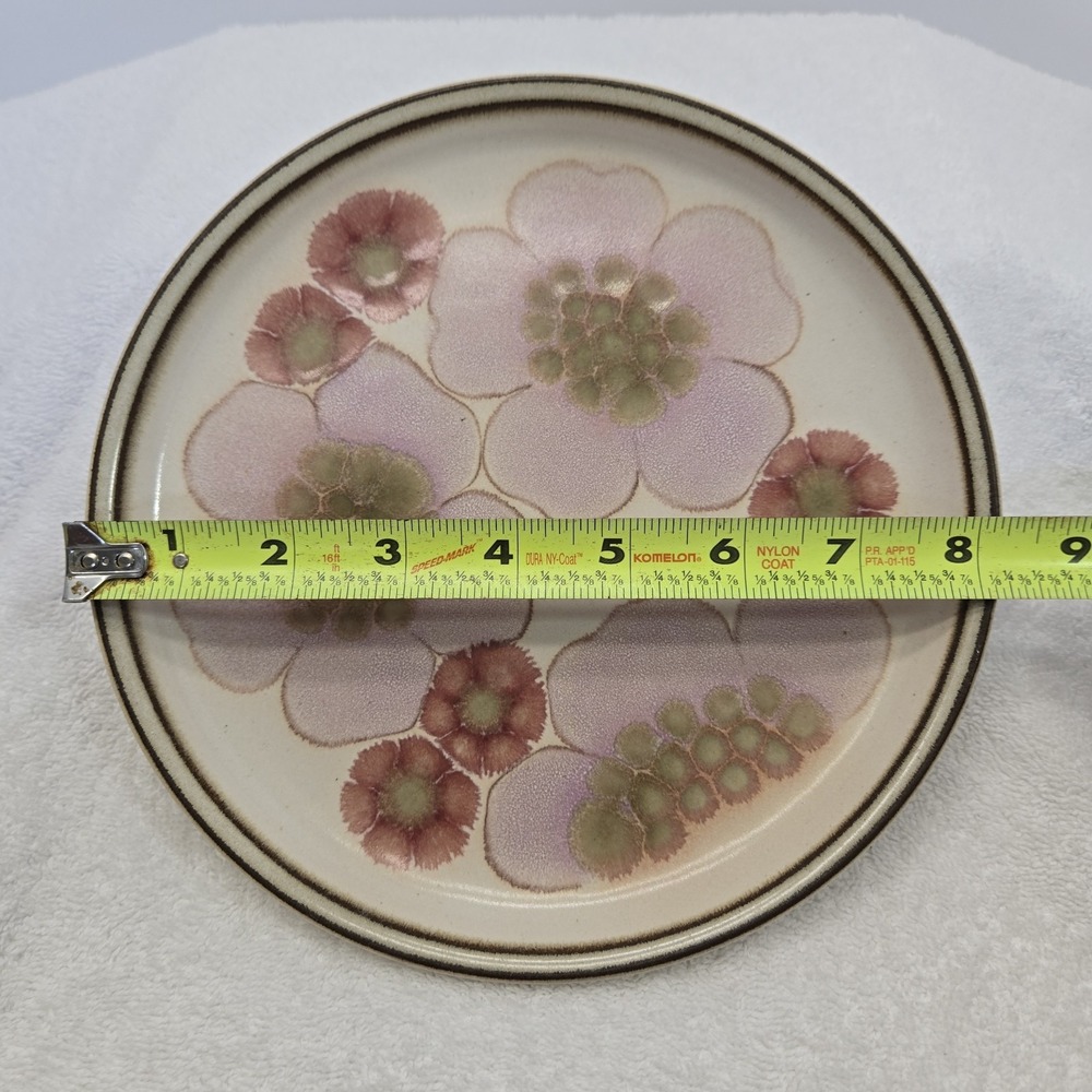 Denby-Langley Gypsy Pattern Lavender & Pink Flower Coupe Single 8.25" Plate - Picture 10 of 10